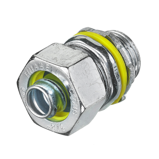 Kellems Wire Management, Liquidtight System, Straight Male Liquid Tight Connector, 3/8", Steel, Non-Insulated