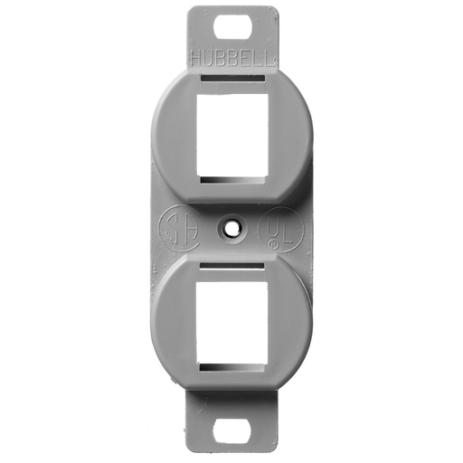 Phone/Data/Multimedia Component, Outlet Frame, Duplex 106, 2-Port, Gray