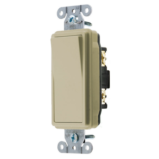 Switches and Lighting Control, Decorator Switch, Specification Grade, Single Pole, 20A 120/277V AC, Back and Side Wired, Ivory