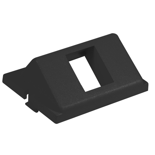 Audio/Video Unloaded Module, Keystone, 1-Port, Angled, 1.5 Unit, Black