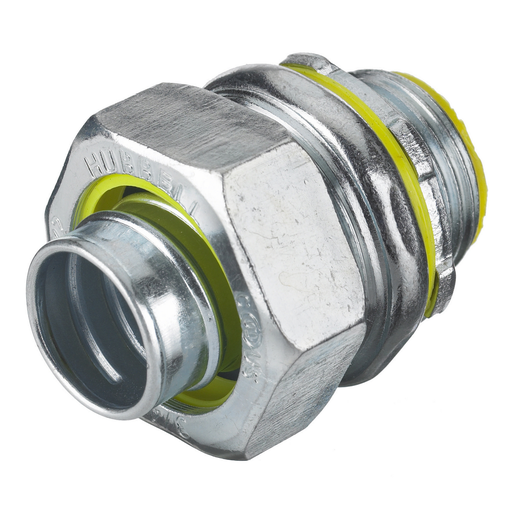 Kellems Wire Management, Liquidtight System, Straight Male Liquid Tight Connector, 2", Steel, Insulated
