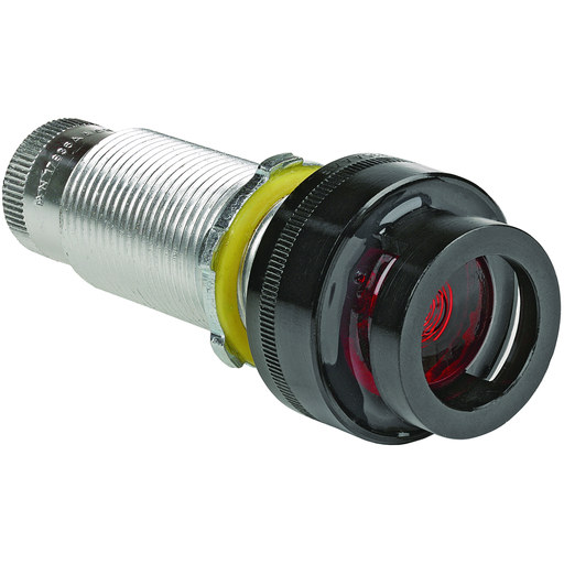 G Series - Aluminum Long 110V LED Pilot Light Operator - Red Lens With Blank Nameplate