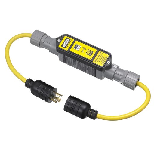Power Protection Products, GFCI Linecords, Commercial, Auto Set, 20A 250V, L6-20R, 25' Cord Length, Triple Tap, Yellow