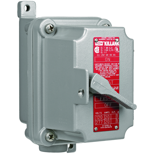 FXSX Series - Aluminum Dead-End Single Gang 3-Pole, 3-Phase Manual Motor Starting Switch Unit - Without Overload Protection - Hub Size 3/4Inch