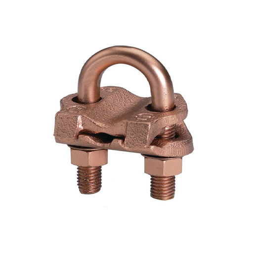Mechanical Grounding Connector, Cable to Rod or Pipe, 4 AWG (Sol)-2/0 AWG (Str), 3/8" Pipe, 5/8"-3/4" Rod, #5-#6 Rebar, Bright Dipped