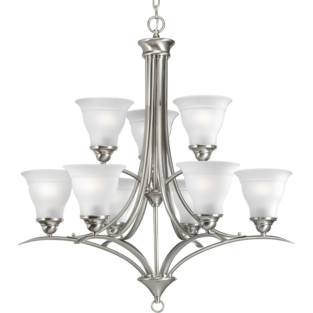 Progress Lighting P4053-09 12 Light Two-Tier North Park Chandelier Brushed Nickel Progress Lighting P4053-09 12 Light Two-Tier North Park Chandelier Brushed Nickel