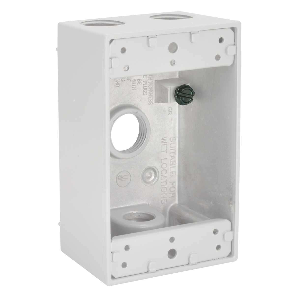 Legrand  Gray Aluminum Weatherproof 2-Gang Deep Outlet Box  3/4" WPB332 