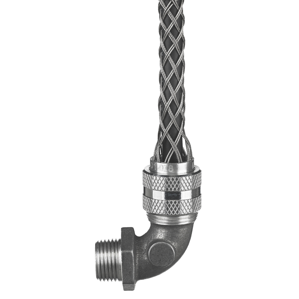 Hubbell / Kellems 07401076 Deluxe Cord Grip, 90? Male, .250.375", 1/2" with Mesh Cooper Electric