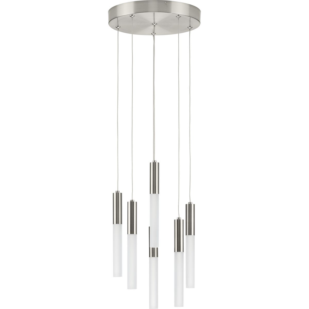 Product image for Progress P500322-009-30 Kylo LED Collection Six-Light Brushed Nickel Modern Style Hanging Pendant Light