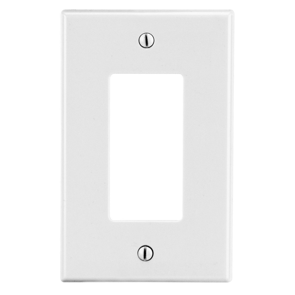 Hubbell PJ26W 1Gang Decorator Wallplate, MidSize, White Cooper Electric