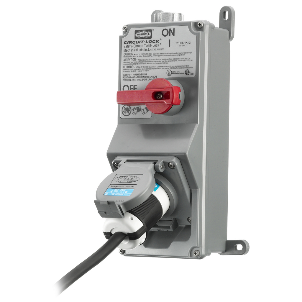 Hubbell HBLMITL Unfused Mechanical Interlock Switch Safety Enclosure