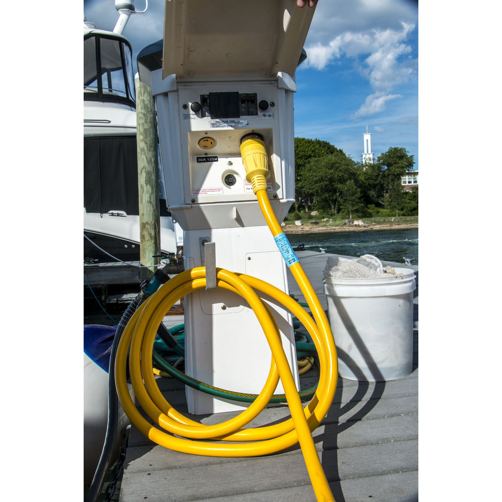 Hubbell HBL61CM52LED Marine CORD, 50A/125/250V, YL, w/LEDS Cooper