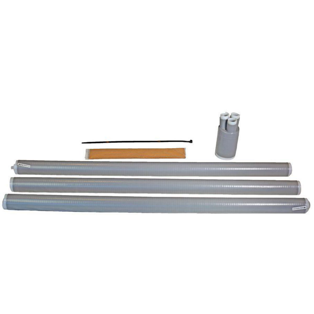 Product image for Burndy CS3CO5820350B The Type CS3CO58-B Series of 3 Phase Conversion Kits with Outdoor Sleeves with Boot for Bare Concentric Conductor Conversion kits includes outdoor cold shrinkable tube (unprinted), 3-leg boot, seal, cable tie, and installation guide Conforms to IEEE-48-2009, Class 1 and ISO/IEC 17025 Standards Test reports available upon request