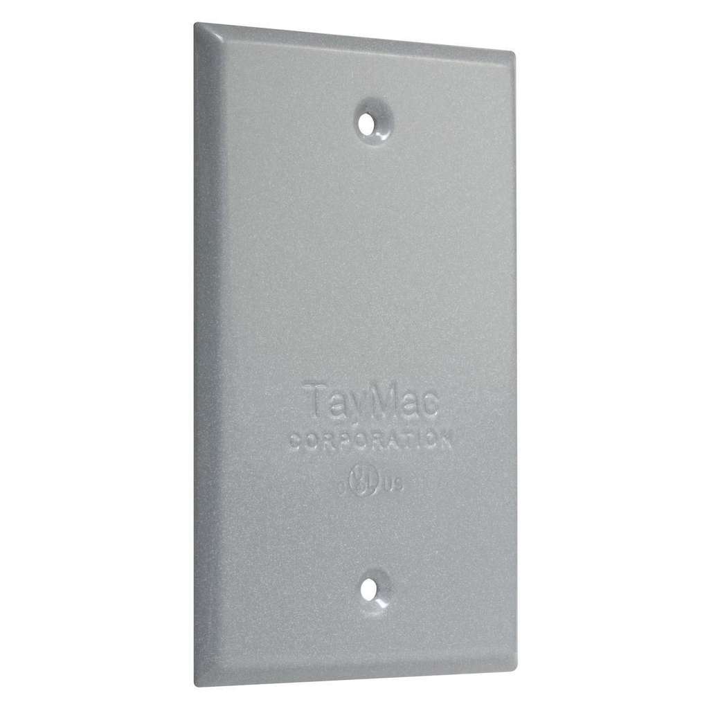Mayer-1-Gang Weatherproof Cover, Vertical, Blank, Gray-1