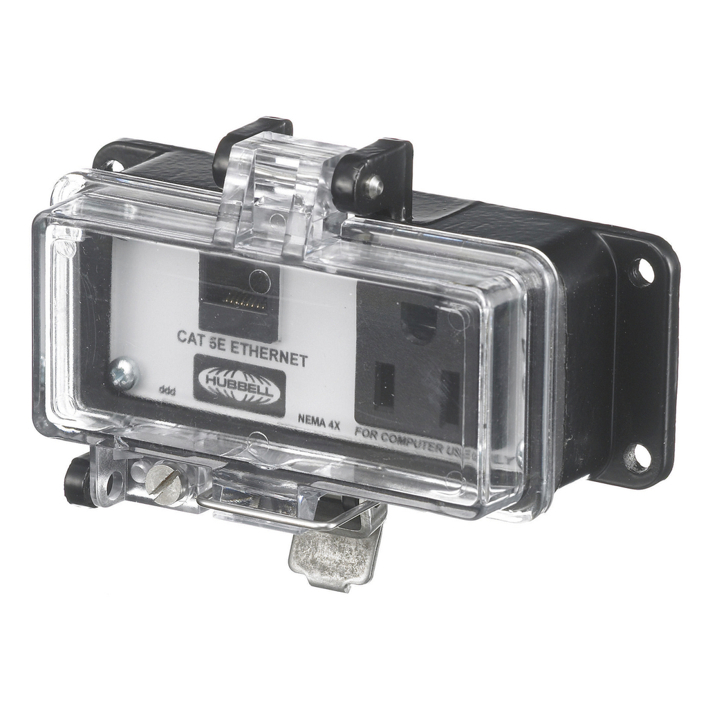 Hubbell P4X155E IE, NEMA 4X, CAT5E 15A/120VAC Cooper Electric
