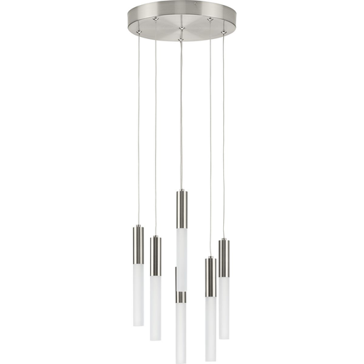 Product image for Progress P500322-009-30 Kylo LED Collection Six-Light Brushed Nickel Modern Style Hanging Pendant Light