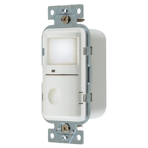 Lighting Controls, Occupancy/Vacancy Sensors, Wall Switch, Passive Infrared Technology, 120/277V AC, With Night Light, White