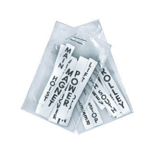 Switches and Lighting Controls, Industrial Grade, Pendant Controls, Push Button Station Accessories, Label Pack, Black