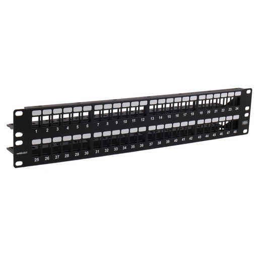 Mayer-Copper Solutions, Patch Panel,Unloaded, NetSelect, 48-Pair, 19" Width X 3.5" Height-1
