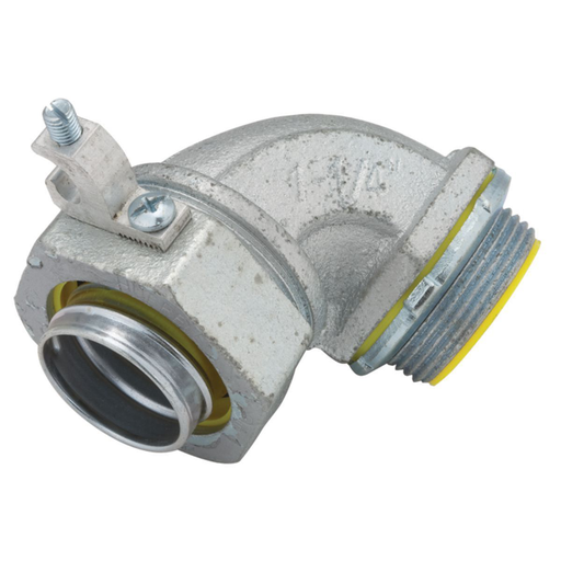 1-1/2 in. 90 Degree Liquidtight Connector, Insulated with Ground Lug