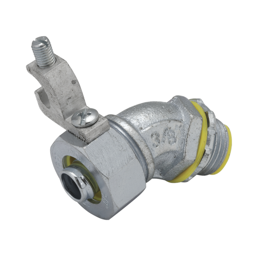 1-1/2 in. 45 Degree Liquidtight Connector, Insulated with Ground Lug