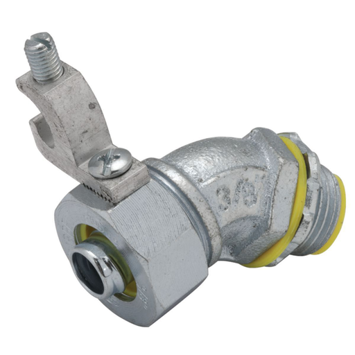 1-1/4 in. 45 Degree Liquidtight Connector, Insulated with Ground Lug