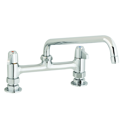 equip 8" Deck Mount Faucet, Lever Handles, 10" Swing Nozzle & 1/2" NPT Supply Nipple Kit
