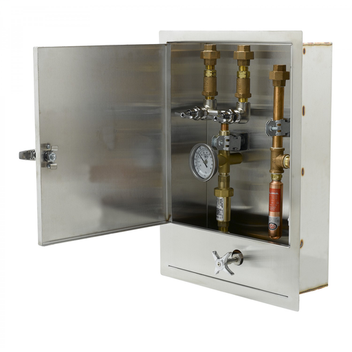 Hose Reel Control Cabinet with Control Valve, Temp Gauge & Dual Check Valves