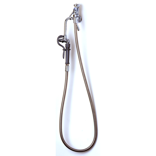 Pot Filler, Wall Mount, Vacuum Breaker, 68" Stainless Steel Hose, Self-Closing Hook Nozzle