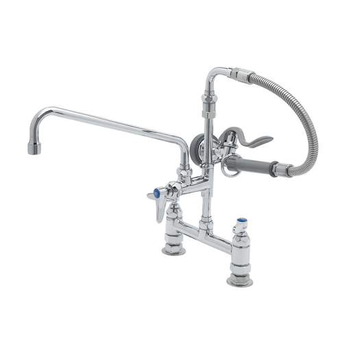 Spray Assembly, 8" Deck Mount Base, 12" Add-On Faucet, Spray Valve & SS Flex Hose