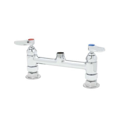 Double Pantry Swivel Base Faucet, Deck Mount, 8" Centers, Lever Handles, Less Nozzle