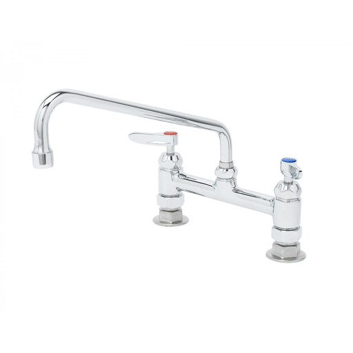 Double Pantry Faucet, Deck Mount, 8" Centers, 12" Swing Nozzle, Cerama Cartridges