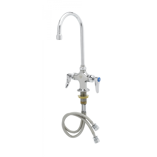 Double Pantry Faucet, Single Hole Base, Swivel/Rigid Gooseneck, Stream Regulator,