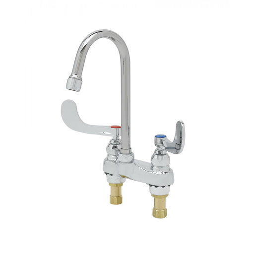 Medical Fct, Deck Mt, Swivel/Rigid Gooseneck, Aerator, 4" Wrist Action Handles