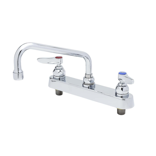 Workboard Faucet, Deck Mount, 8" Centers, 10" Swing Nozzle, Lever Handles