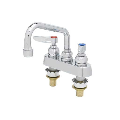 Workboard Faucet, Deck Mount, 4" Centers, 6" Swing Nozzle, Lever Handles, 2" Shank
