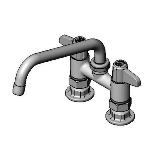 Equip 4" Deck Mount Swivel Base Faucet, 8" Swing Nozzle & Supply Nipple Kit