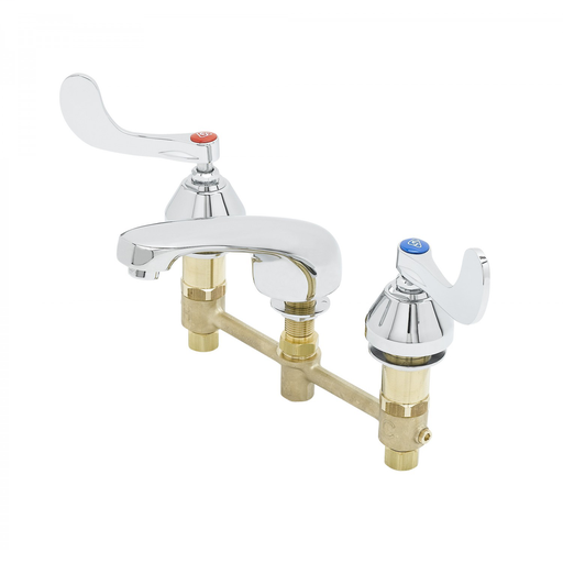 Lavatory Faucet, Concealed Body, 8" Centers, Cast Basin Spout, Wrist Action Handles