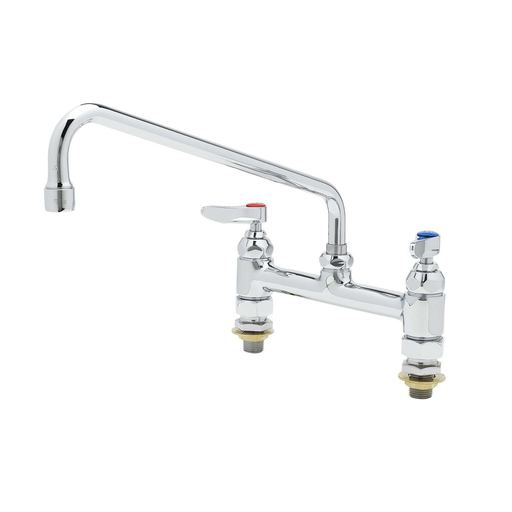 Double Pantry Faucet, Deck Mount, 8" Centers, 12" Swing Nozzle (062X), 1/2" NPT Male Inlet