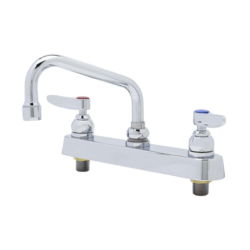 Workboard Faucet, Deck Mount, 8" Centers, 6" Swing Nozzle, Lever Handles