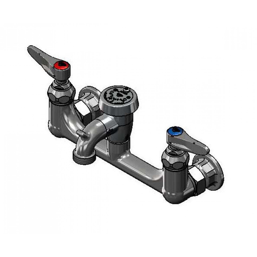 Service Sink Faucet, Wall Mount, 8" Centers, Vac. Breaker, Garden Hose Outlet, Rough