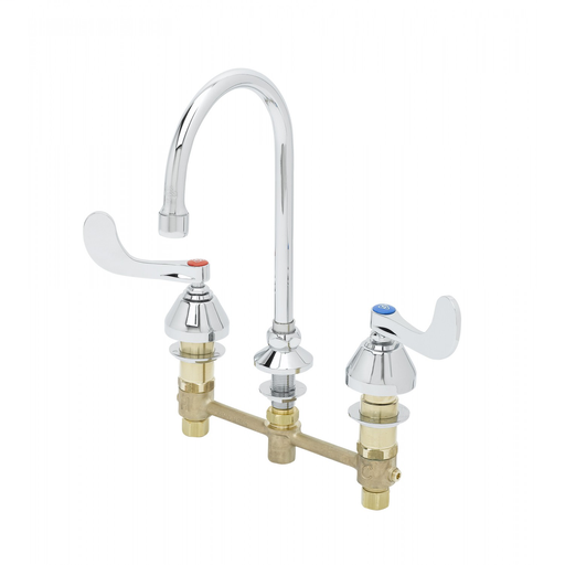 Medical Faucet, Deck Mount, Concealed Body, Rigid/Swivel Gooseneck, Wrist Action Handles