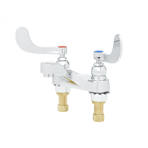 Lavatory Faucet, 4" Deck Mount, Cast Spout, 2.2 gpm Aerator, 4" Wrist-Action Handles