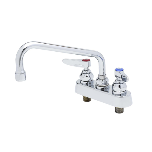 Workboard Faucet, Deck Mount, 4" Centers, 8" Swing Nozzle, Lever Handles