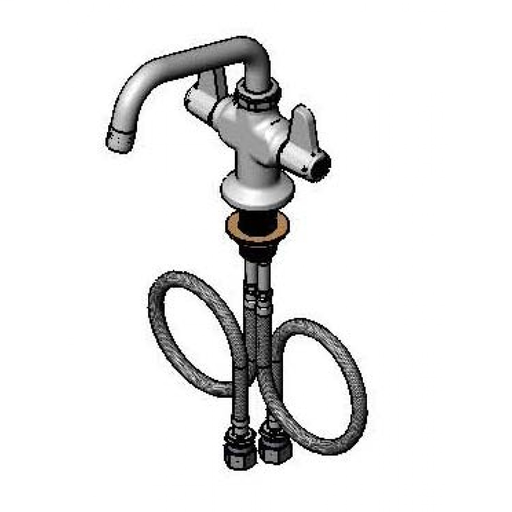 Faucet, Deck Mount, Single Hole Base, 18" Flexible Inlets, 6" Swing Nozzle