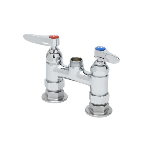 Double Pantry Base Faucet, Swivel Outlet, Deck Mount, 4" Centers, Less Nozzle