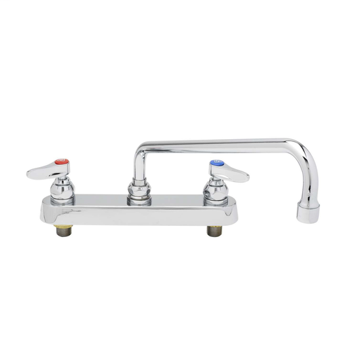 Workboard Faucet, Deck Mount, 8" Centers, 12" Swing Nozzle, Lever Handles