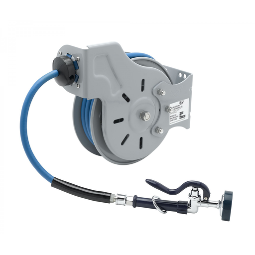 Hose Reel, Open, Epoxy Coated, 3/8" ID x 15' Hose, EB-0107 Spray Valve