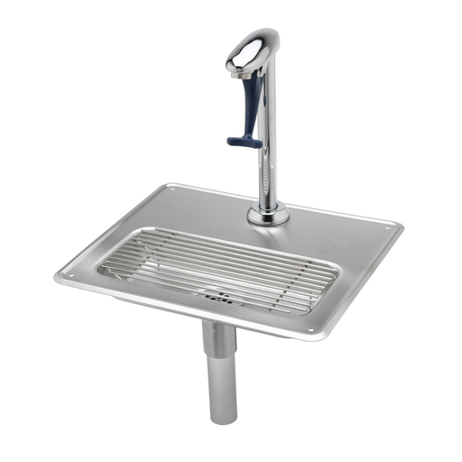 Water Station w/ 12" Pedestal Glass Filler & Drip Pan Assembly