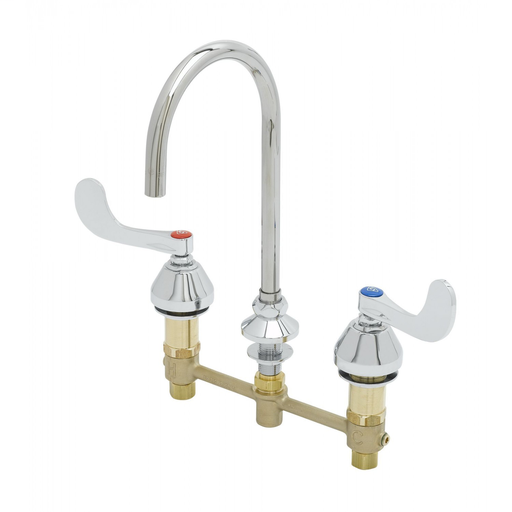 8" EasyInstall CWS Faucet, 1.5 GPM Flow Control, 133XP Gooseneck, 4" Handles, Eternas